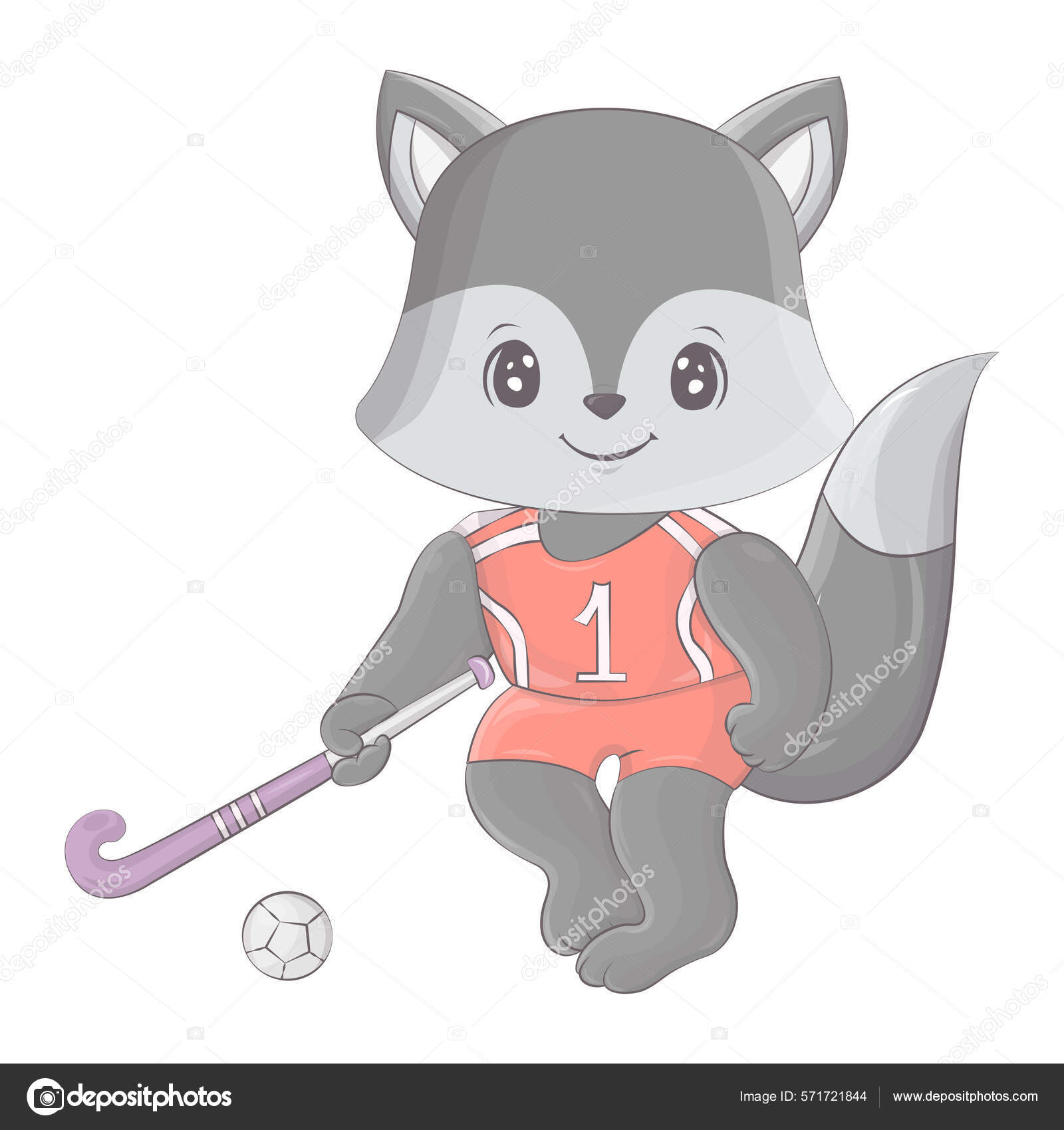 Cats is Playing Ice Hockey. Illustration Stock Vector