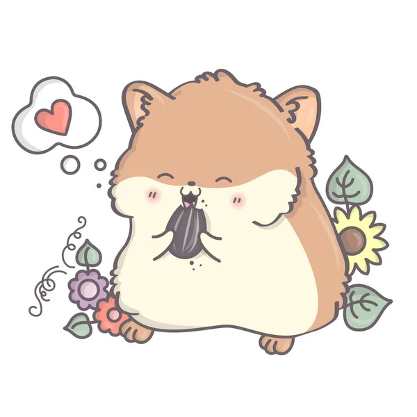 Ilustração de hamster fofa hamster kawaii chibi estilo de desenho vetorial  desenho de hamster