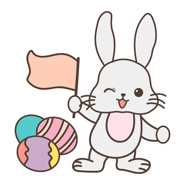 Забавная Пасхальная Иллюстрация Симпатичная Маленькая Иллюстрация Кролика Детей Детская Книга — стоковый вектор