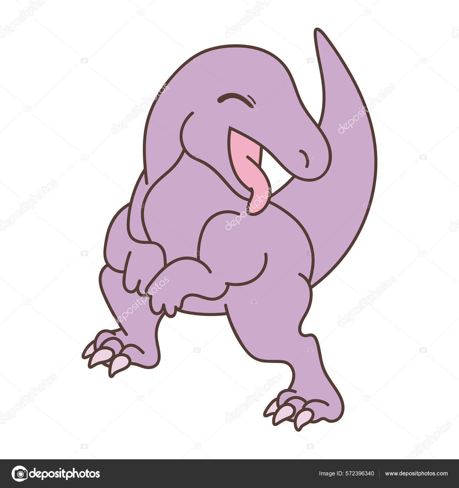 Personagem de desenho animado de dinossauro multicolorido