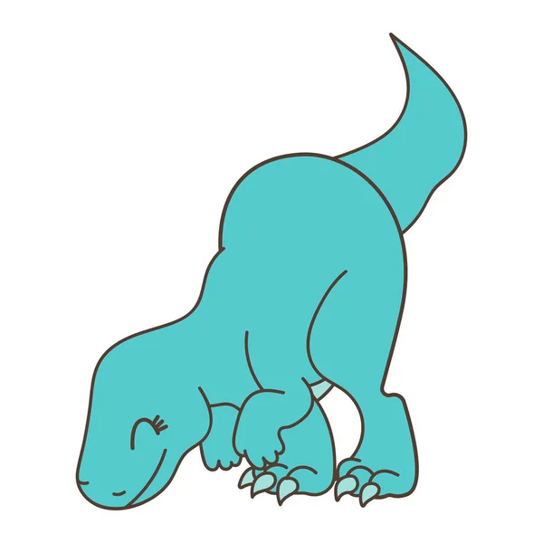 Dinossauro Bonito Estilo Cartoon Ilustração Vetorial Animal Bonito Ilustração Pequena —  Vetores de Stock