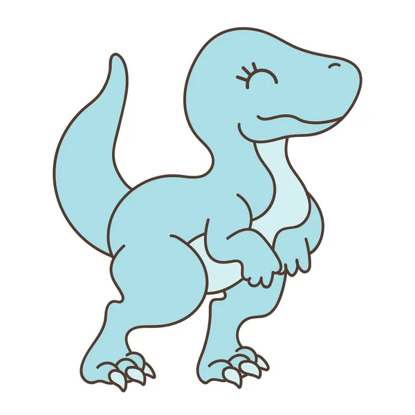 Mignon Dinosaure Style Dessin Animé Illustration Vectorielle Animal Mignon Petite — Image vectorielle