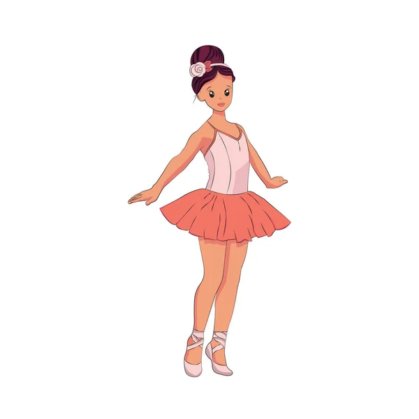 Carina Clip Art Della Ballerina Illustrazione Vettoriale Una Ballerina Carina — Vettoriale Stock