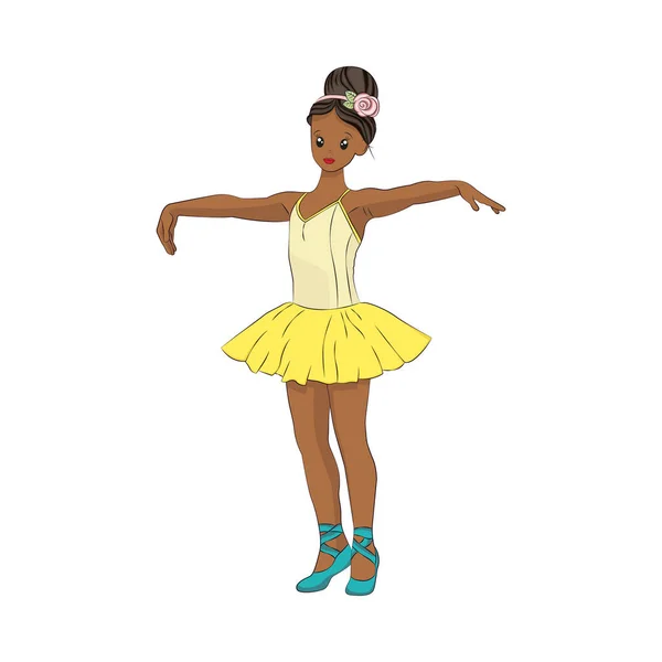 Χορός Μπαλαρίνα Χαριτωμένη Μικρή Απεικόνιση Του Χαρακτήρα Για Παιδιά Μωρό — Διανυσματικό Αρχείο