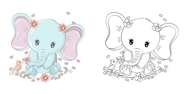 ilustração de contorno dos desenhos animados elefante bebê fofo. atividade  de página de livro de colorir de animais fácil para crianças 16137611 Vetor  no Vecteezy