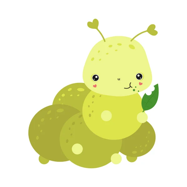 Caterpillar Clipart Lindo Estilo Dibujos Animados Hermoso Clip Arte Caterpillar — Vector de stock