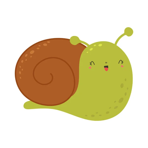 Snail Clipart Cute Cartoon Style Beautiful Clip Art Snail Vector — Stock Vector