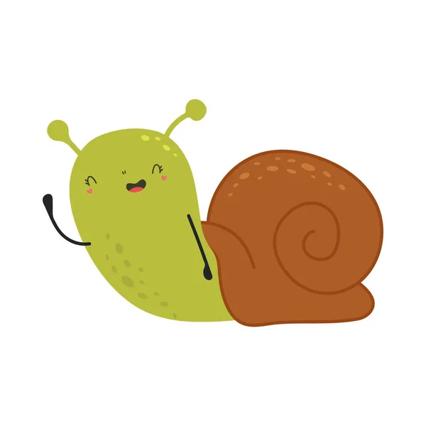 Симпатичный Клипарт Снейл Стиле Мультфильма Cartoon Clip Art Snail Векторная — стоковый вектор