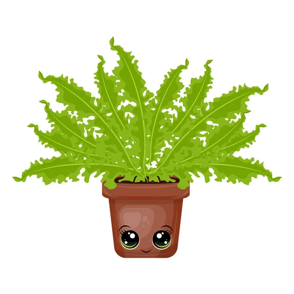 Clipart Home Plant Estilo Dos Desenhos Animados Bonito Clip Art — Vetor de Stock