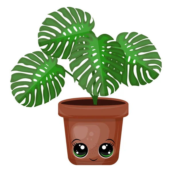 Cute Clipart Home Ilustração Vegetal Estilo Dos Desenhos Animados Desenhos — Vetor de Stock