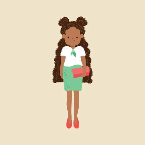 Σχέδιο Χαρακτήρων Girl Clipart Αξιολάτρευτο Κορίτσι Μόδας Clip Art Εικονογράφηση — Διανυσματικό Αρχείο