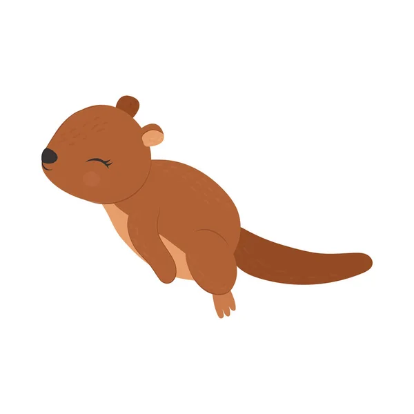 卡通片风格的Clipart Sea Otter 漂亮的剪贴艺术水獭 用于制作服装 纺织品 婴儿淋浴请柬的动物的病媒图解 — 图库矢量图片
