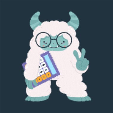 Yeti Clipart Karakter Tasarımı. Sevimli Klip Sanatı Koca Ayak. Giysiler, Çıkartmalar, Bebek Duşu Davetiyeleri İçin Bir Canavarın Vektör ResmiName. 