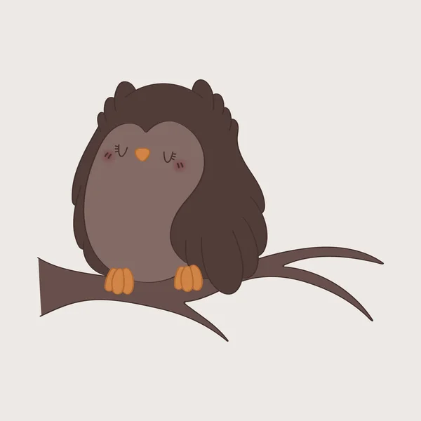Söt Clipart Uggla Illustration Tecknad Stil Söt Clip Art Owl — Stock vektor