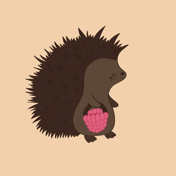 Clipart Hedgehog Cartoon Style Cute Clip Art Hedgehog Basket Vector — Stockvektor