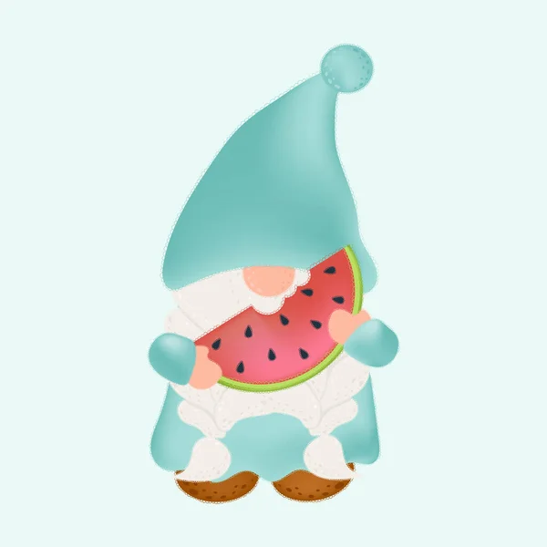 Mignon Clipart Gnome Illustration Dans Style Bande Dessinée Clip Bande — Image vectorielle