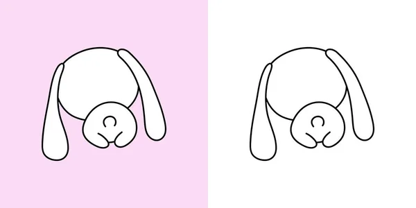 Kawaii Bunny Clipart Разноцветный Черно Белый Симпатичный Заяц Кавайи Векторная — стоковый вектор