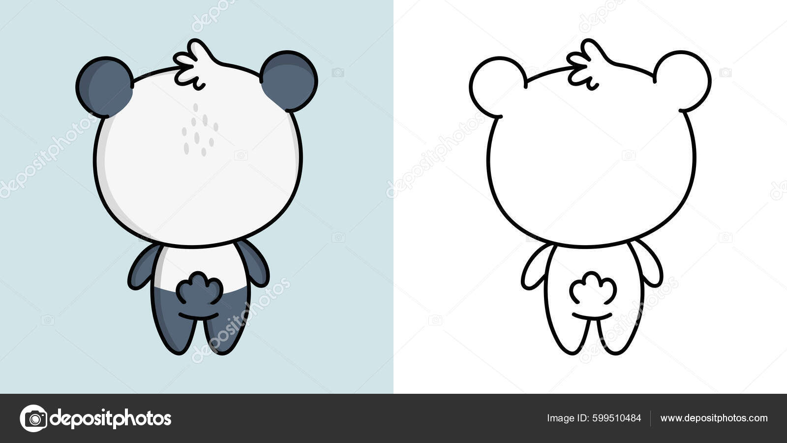 Set of Kawaii Panda Bear Illustrations