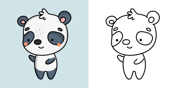 Clipart Panda Multicolored Black White Cute Clip Art Panda Vector — 图库矢量图片