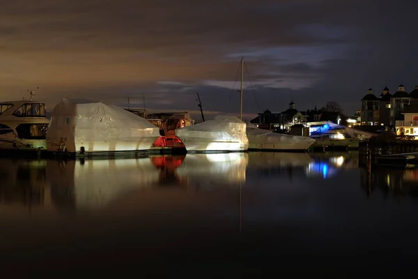 Yachts Covers Ready Winter — Foto Stock