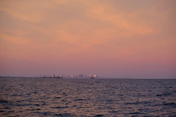 Soirée Toronto Skyline Avec Ciel Rosé — Photo