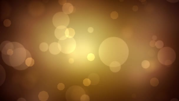 Bokeh Gold Partikelhintergrund Schwimmende Goldpartikel Hintergrund — Stockvideo