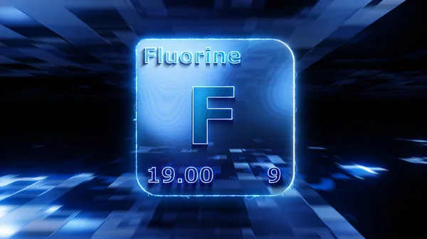 Modern Periodic Table Element Fluorine Illustration — Stockfoto