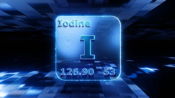 Modern Periodic Table Element Iodine Illustration — Stok fotoğraf