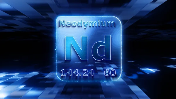 Modern Periodic Table Element Neodymium Illustration — Stockfoto