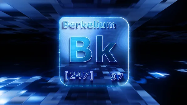 Modern periyodik tablo ögesi Berkelium 3D illüstrasyon