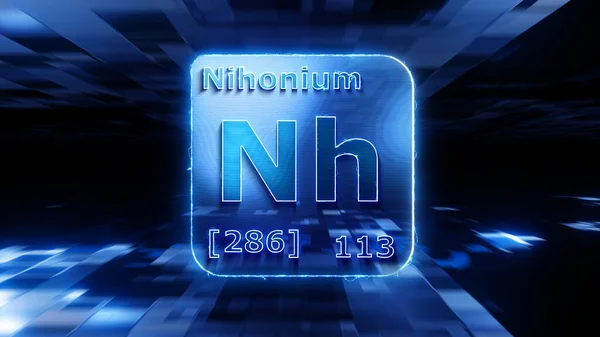 Modern Periodic Table Element Nihonium Illustration — Foto Stock