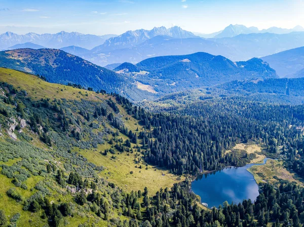 Bild Zeigt Einen Drohnenblick Auf Den Scheibelsee Bei Hauseck Der — Stockfoto