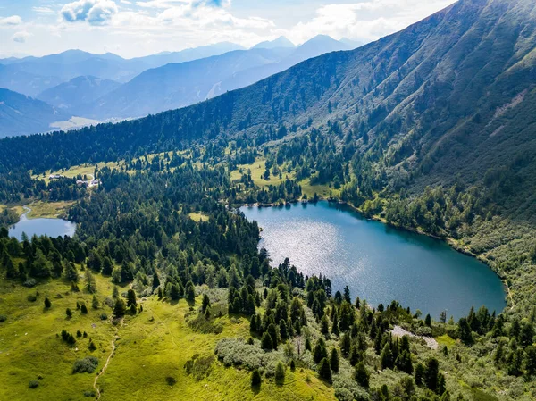 Bild Zeigt Einen Drohnenblick Auf Den Scheibelsee Bei Hauseck Der — Stockfoto