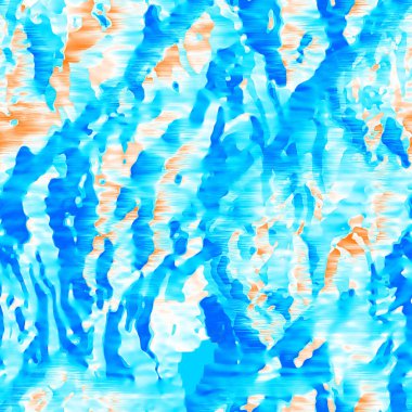 Dalgalı yaz boyası arka planı. Plaj mayosu için farklı renk karışımı, modaya uygun moda baskı. Boho dijital suluboya efekti damlatıyor. Yüksek çözünürlüklü, kusursuz desen materyali.