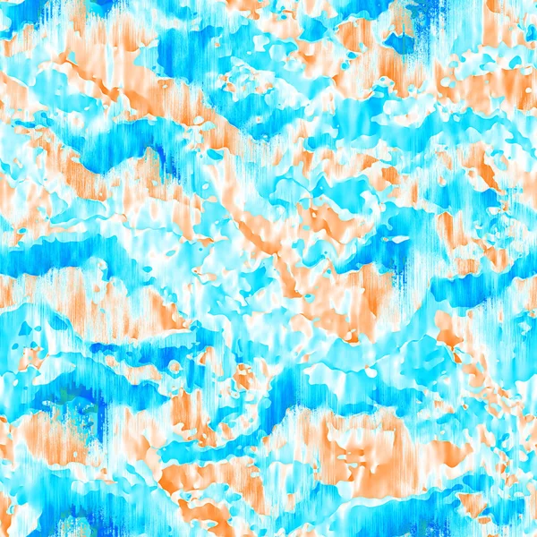 Dalgalı yaz boyası arka planı. Plaj mayosu için farklı renk karışımı, modaya uygun moda baskı. Boho dijital suluboya efekti damlatıyor. Yüksek çözünürlüklü, kusursuz desen materyali.