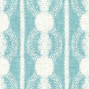 Ege mavisi benekli kırsal halka keten dokusu arka plan. Yazın benekli kıyı yaşam tarzı. Açık turkuaz mavi kumaş, tekstil dikişsiz desen oluşturur. Sahil evi kumaşlarını yıkadım.. 