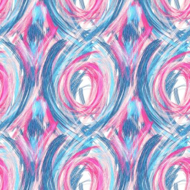 Eğlenceli pembe mavi beyaz el, pürüzsüz doku. Her yerde modern, parlak kadın mayosu modası var. Doodle funky soyut yaz plaj tarzı arka plan. Oyuncu yüksek kalite jpg örneği.