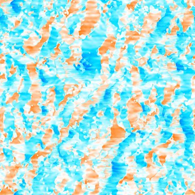 Dalgalı yaz boyası arka planı. Plaj mayosu için farklı renk karışımı, modaya uygun moda baskı. Boho dijital suluboya efekti damlatıyor. Yüksek çözünürlüklü, kusursuz desen materyali.