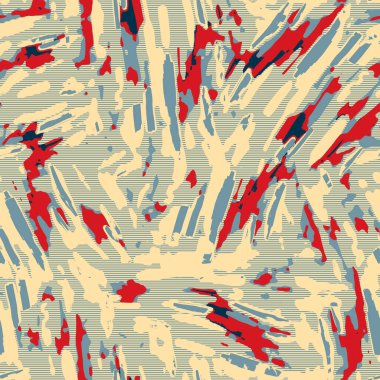 Eğlenceli sarı, kırmızı, soyut, dikişsiz doku. Modern retro-yüzme her yerde moda. Sahilde yaşam yastığı kaplaması ya da sahil evi kumaş arka planı. Yüksek kalite jpg batik swatch.