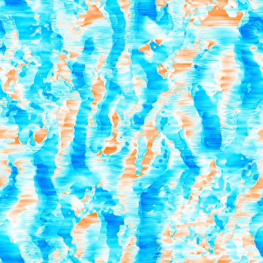 Dalgalı yaz boyası arka planı. Plaj mayosu için farklı renk karışımı, modaya uygun moda baskı. Boho dijital suluboya efekti damlatıyor. Yüksek çözünürlüklü, kusursuz desen materyali.