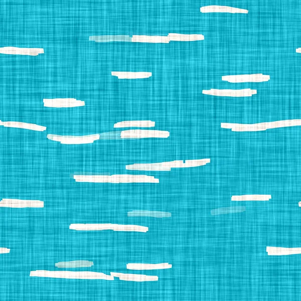 青い斑状旋回波素朴なリネンの質感の背景。夏のビーチスタイルストライプホーム装飾ファブリック。死んだ洗浄波状沿岸の生活繊維効果。高品質のjpgシームレスパターンswatch. — ストック写真