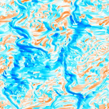 Dalgalı yaz boyası arka planı. Plaj mayosu için farklı renk karışımı, modaya uygun moda baskı. Boho dijital suluboya efekti damlatıyor. Yüksek çözünürlüklü, kusursuz desen materyali.