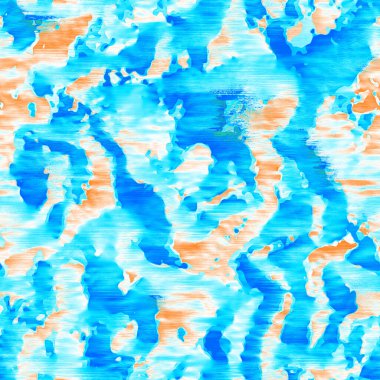 Dalgalı yaz boyası arka planı. Plaj mayosu için farklı renk karışımı, modaya uygun moda baskı. Boho dijital suluboya efekti damlatıyor. Yüksek çözünürlüklü, kusursuz desen materyali.