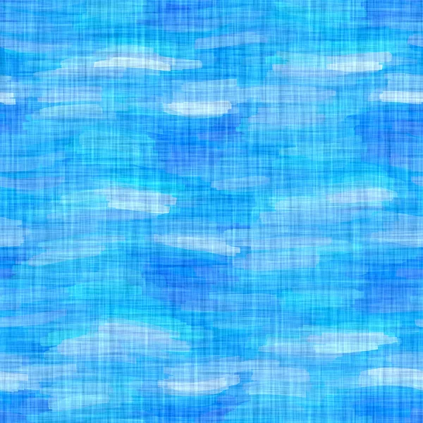 Mavi benekli girdap dalgası rustik keten dokusu arka planı. Yaz kumsalı tarzı çizgili ev dekorasyonu. Boyalı yıkama dalgalı sahil tekstil etkisi. Yüksek kalite jpg pürüzsüz desen örneği. — Stok fotoğraf