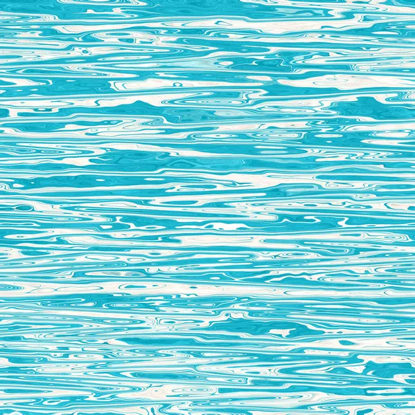 青い水は、航海のテクスチャの背景を渦巻く斑。夏の沿岸の生活様式の家の装飾。ターコイズブルーの液体の流れ効果を波。流体動き繊維シームレスパターン. — ストック写真