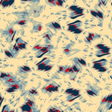 Eğlenceli sarı, kırmızı, soyut, dikişsiz doku. Modern retro-yüzme her yerde moda. Sahilde yaşam yastığı kaplaması ya da sahil evi kumaş arka planı. Yüksek kalite jpg batik swatch.