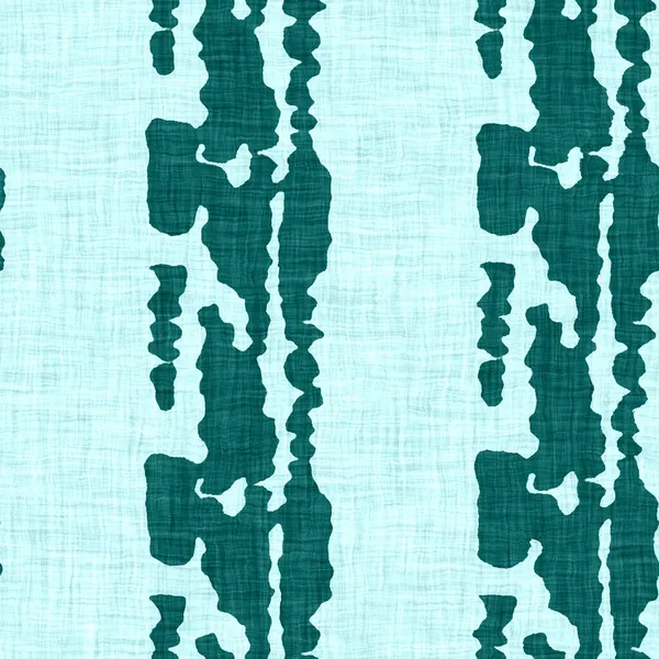 Aegean teal broken stripe rustic linen texture background. Summer line coastal living style. Light turquoise blue cloth effect textile seamless pattern. Washed out beach cottage fabric material. — Stock Photo, Image