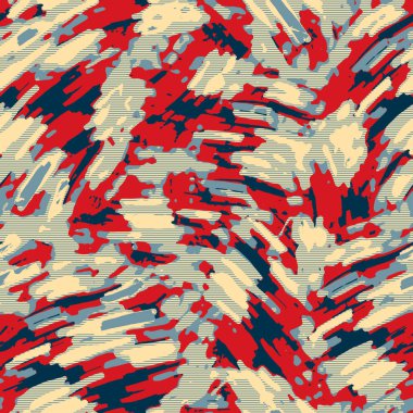 Klasik deniz mavisi, kırmızı, sarı, dikişsiz doku. Modern retro-yüzme modadan izler giyer. Memphis tarzı maskülen grunge soyut arka plan. Yüksek kaliteli jpg kumaşı.