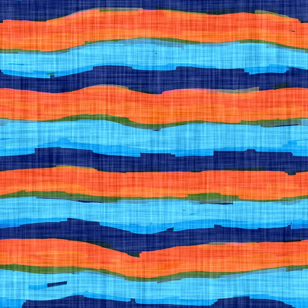 Azul moteado remolino ola rústica textura de lino de fondo. Tela de decoración del hogar de rayas estilo playa de verano. Lavar teñido ondulado efecto textil vida costera. Alta calidad jpg sin costura patrón de muestra. —  Fotos de Stock