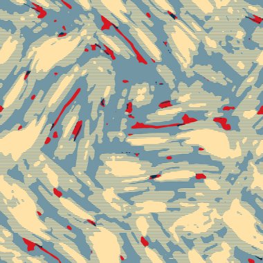 Eğlenceli sarı, kırmızı, soyut, dikişsiz doku. Modern retro-yüzme her yerde moda. Sahilde yaşam yastığı kaplaması ya da sahil evi kumaş arka planı. Yüksek kalite jpg batik swatch.